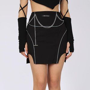 Reflective Skirt with Chain Detailing from Cape Clique